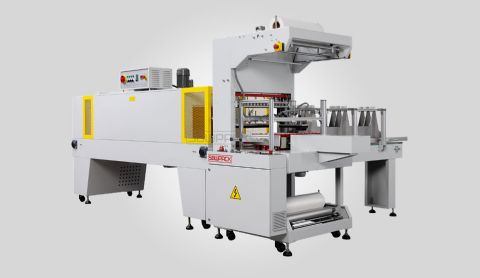 ST6030AH + SM6040M automatic cuff-style (no bottom bracket) sealing, shrink packaging machine